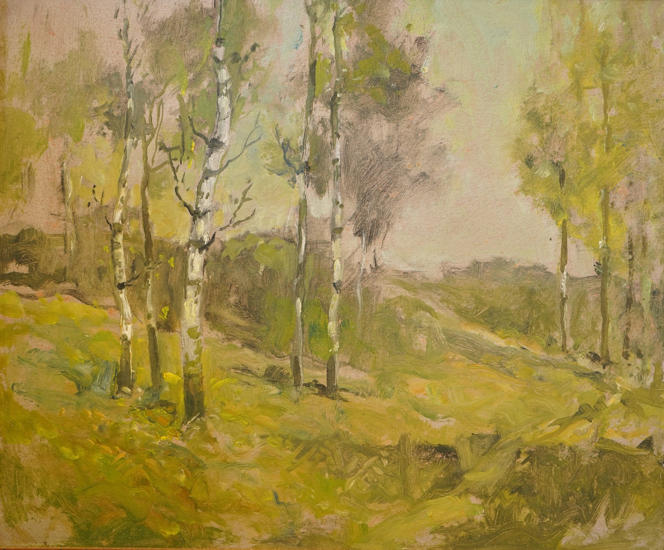 Arthur Spooner (1873-1962), Landscape, oil on board, unsigned, 29 x 35cm, Provenance - Artists summer studio, East coast.